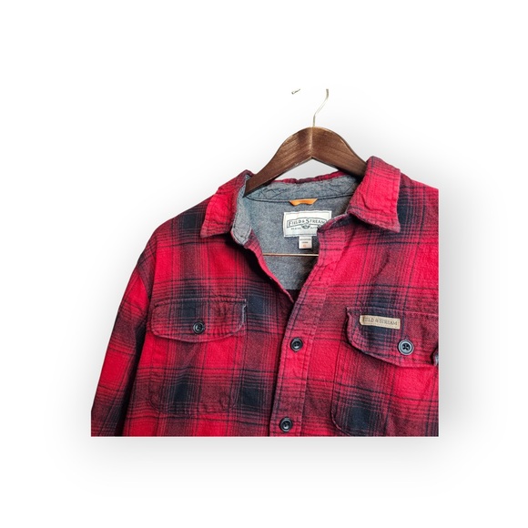 Field & Stream Men's XL Red & Black Buffalo Plaid Flannel Button Down Shirt - Picture 3 of 5